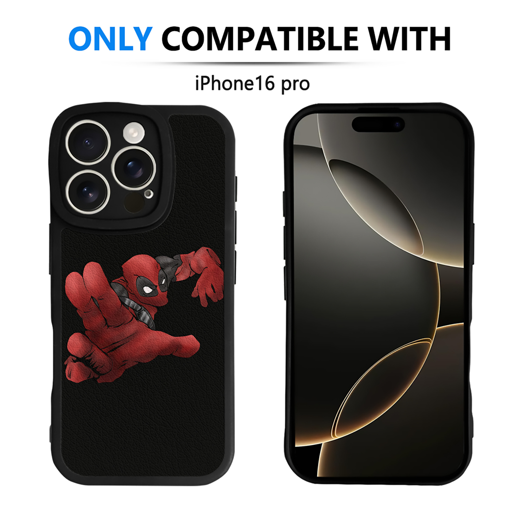 （画像用） Deadpool デッドプール 【iPhone 16シリーズ対応】シリコンスマホケース（レザー調） 材質：シリコン